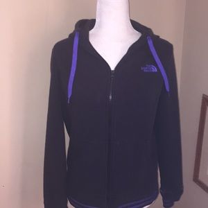 North face black purple hoodie